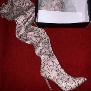 Thigh High Snakeskin Boots